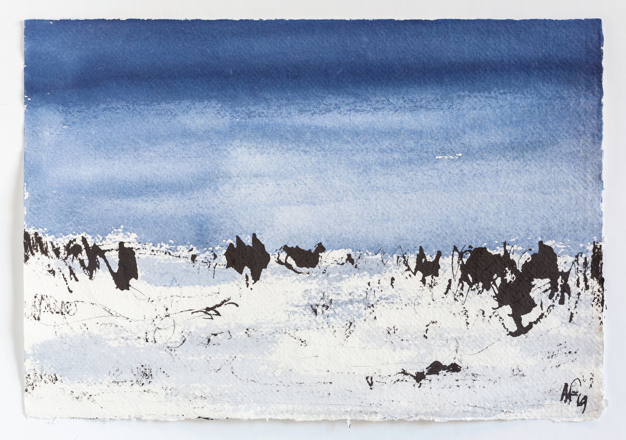 HIVER, encre, 30x20cm, 2020, Roland R.Favre